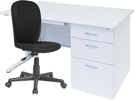 Amazon 事務机 片袖机とoaチェア セット オフィスデスクと事務椅子のセット商品 片袖机w10 D700 H700 Oaチェア色ブラック 机 文房具 オフィス用品