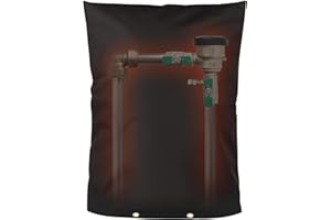 Angooni Upgraded Backflow Preventer Cover Aluminum Foil (5°F) - 24" W x 36" H Industrial 600D Winter Sprinkler Valve Covers for Outside, Anti-UV Winter-Freeze Water Well Pump Cover, Black