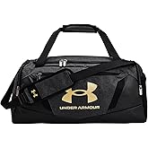 Under Armour Unisex-Adult Undeniable 5.0 Duffle, Black Medium Heather (002)/Metallic Gold, Small