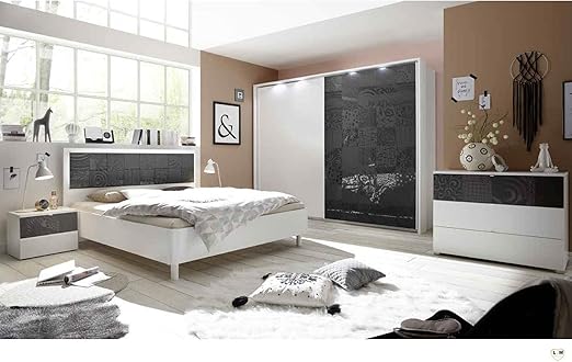 Lignemeuble Loly Design Schlafzimmer Set Weiss Und Grau Amazon De Kuche Haushalt