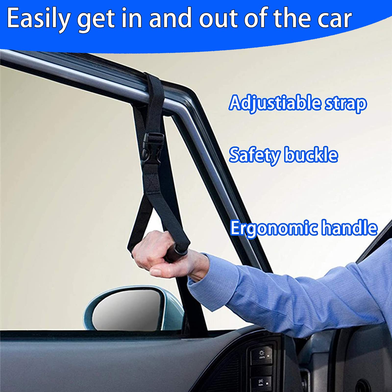 KOUNATSURI Car Door Handle for Elderly Car Assist Support Handle Multifunction Car Door Latch Bar for Seniors and Handicapped