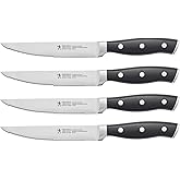 HENCKELS Forged Accent Razor-Sharp Steak Knife Set of 4, Black, German Engineered Knife Informed by over 100 Years of Mastery