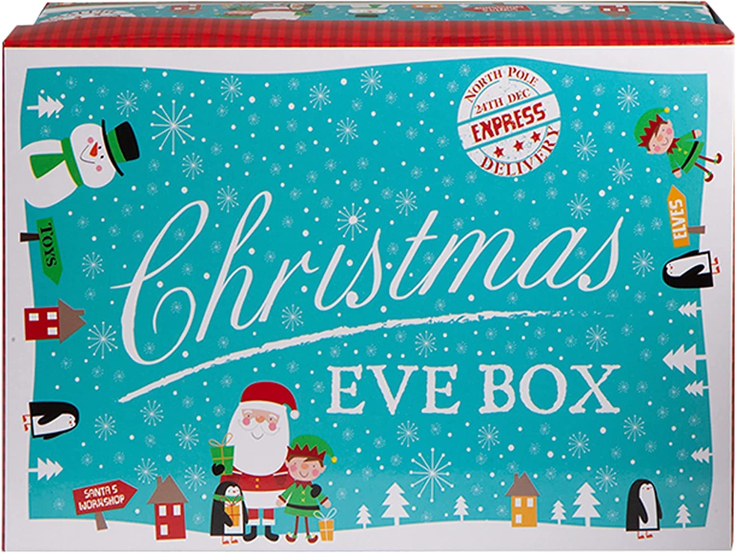PMS VFM - Blue Character Christmas Eve Box - Small, Elf Delivery Box, Favour Boxes, Table Favours for Xmas, Christmas Eve Boxes Empty, Small Gifts, for Kids, Adults