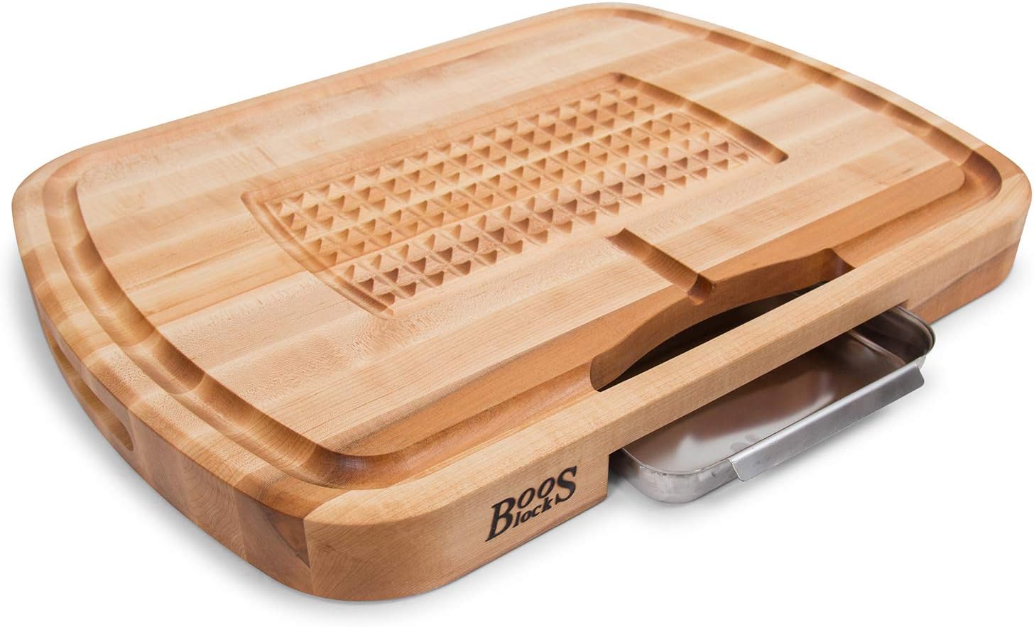 John Boos Block CB1053-1M2418225 Carving Collection Pyramid Design Reversible Maple Cutting Board with Juice Groove and Pan, 24 Inches x 18 Inches x 2.25 Inches: Kitchen & Dining