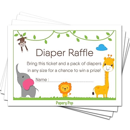Amazon Com 50 Diaper Raffle Tickets For Baby Shower Boy Or Girl 50