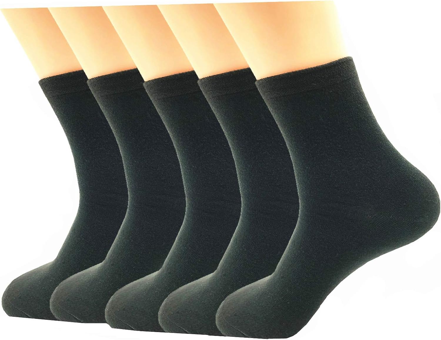 Men's Crew Socks Thin Cotton Comfortable Casual Work Socks 5 Pair