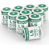 Quzmo 10-Pack LS14250 3.6V 1/2AA 1300mAh Lithium Battery for SAFT Water Electricity Meter Gas, ER14250 Batteries Non-Rechargeable
