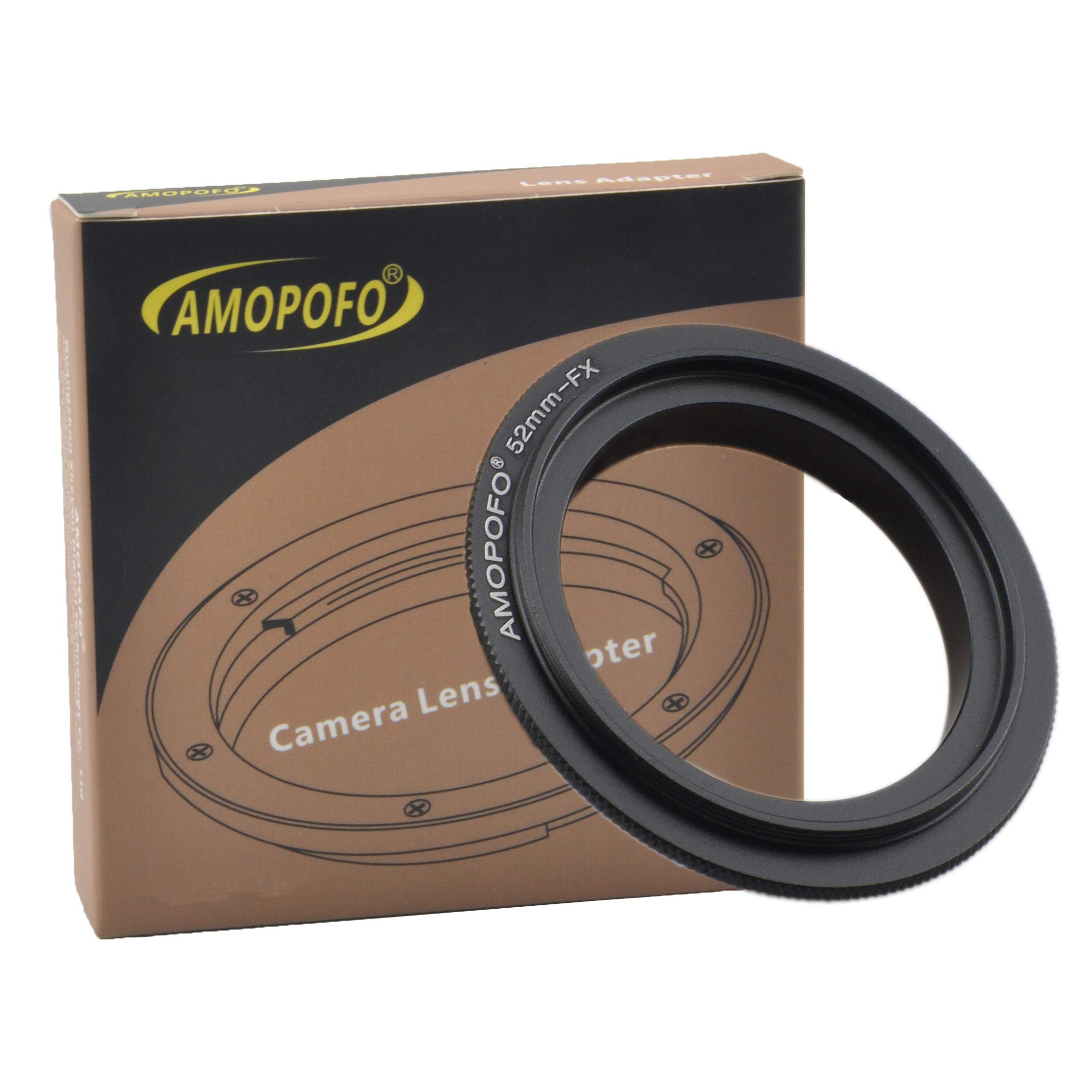 AMOPOFO 52mm to Fuji Film FX Reverse Adapter Ring, Macro Shoot Ring, Compatible with Fuji Film FX Cameras, Black, Metal — image 1