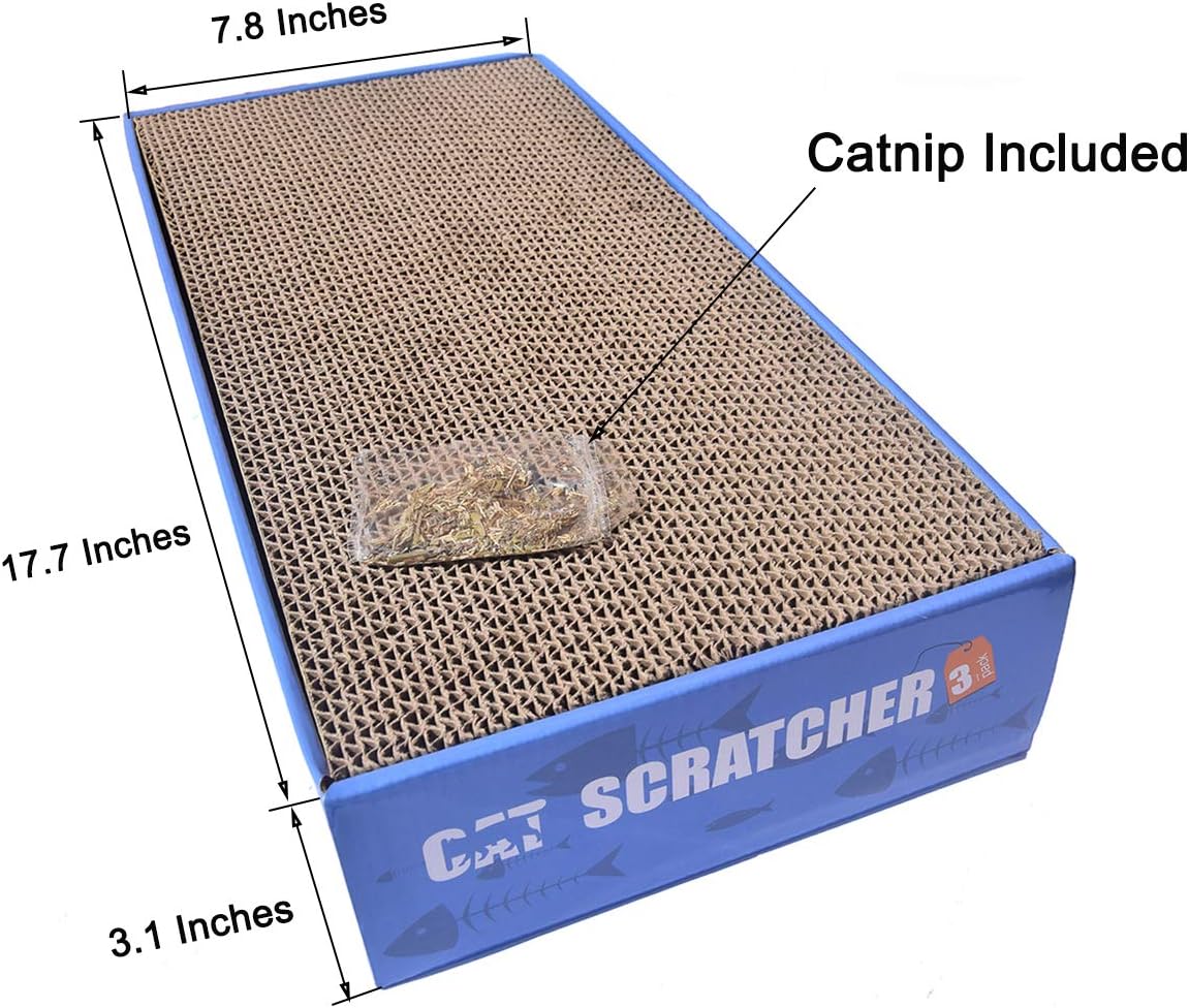 PATTNIUM 3 in 1 Corrugated Cat Scratcher Cardboard Scratching Pad Toys with Catnip Scratch Lounge Bed for Cats Pack of 3 : Pet Supplies