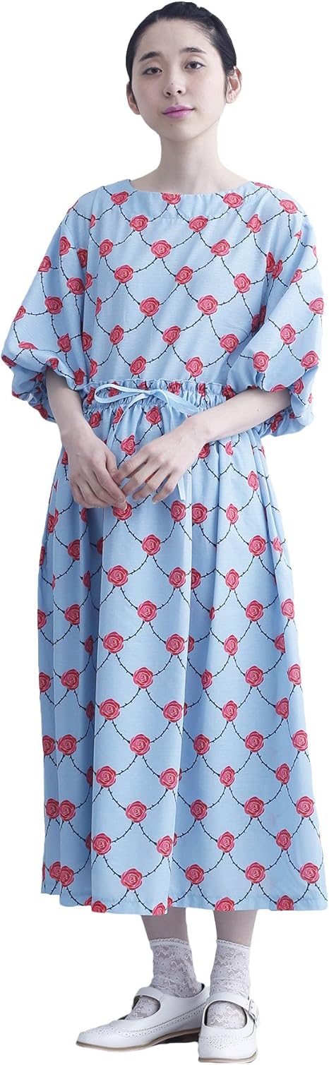 Amazon Co Jp メルロー Merlot オールドローズ柄ワンピース7486 Free アイボリー 服 ファッション小物