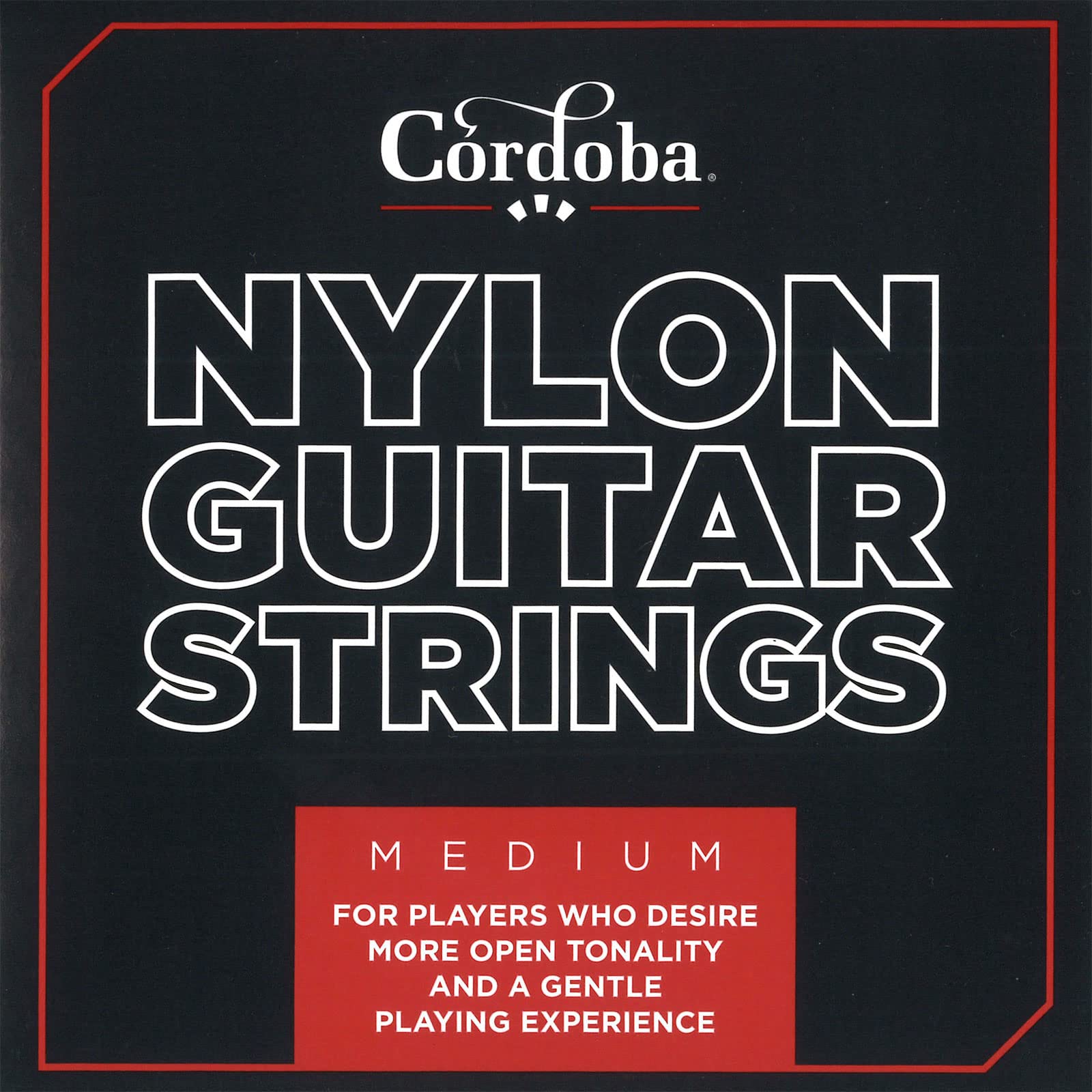 Cordoba Nylon Guitar Strings, Set of 6, Medium Tension, Red