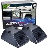 iJDMTOY Front Turn Signal Light Housings For Mercedes 1986-18 W463 G-Class | Fit G500/G550/G55/G63/G65, Direct Fit Bolt-On, LH &amp; RH Lamps, Euro Smoked Lens, Good For Repair/Replacement/Retrofit