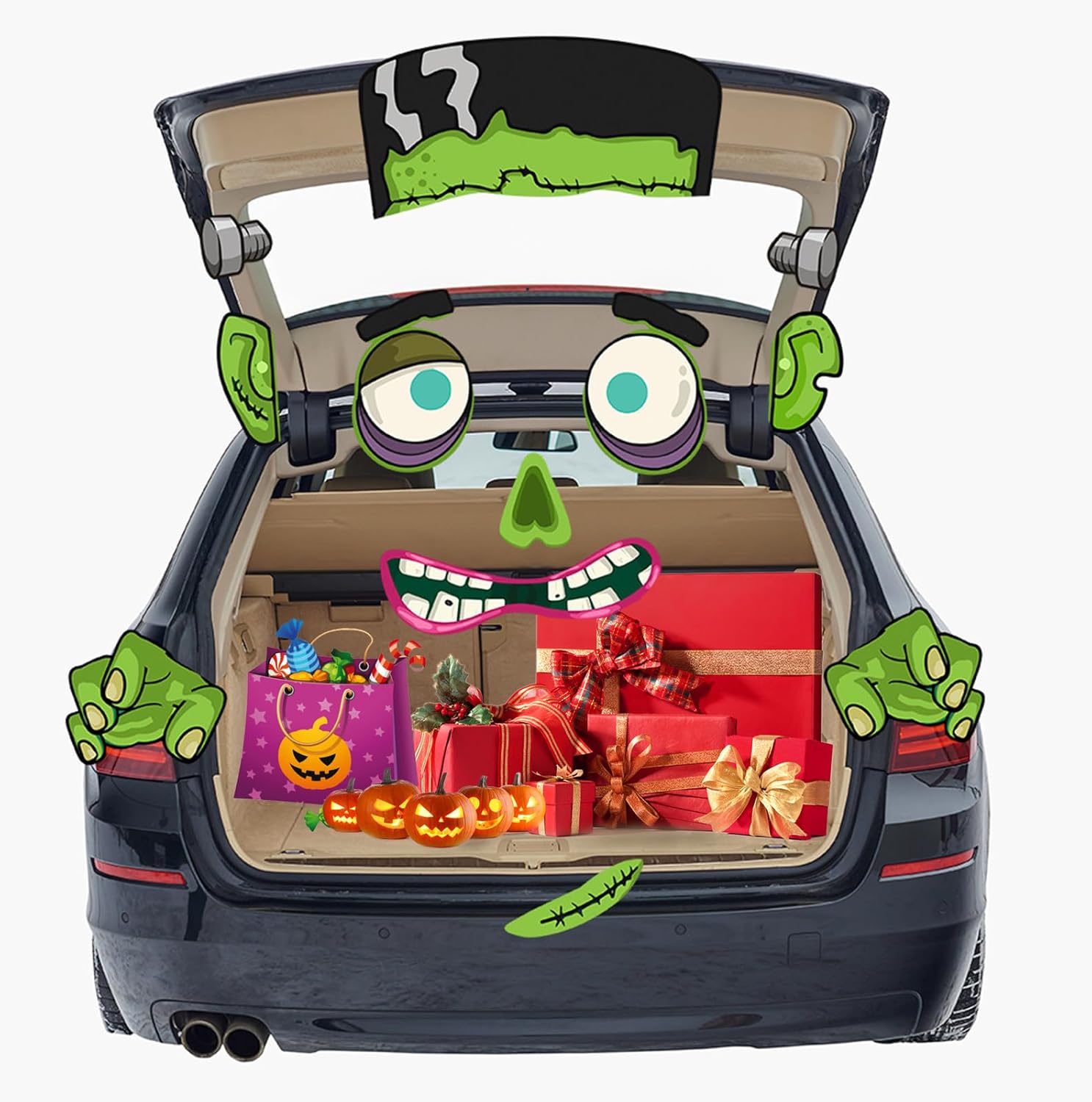 Garage Door Decorations - ADBWIQUE Halloween Trunk or Treat, Halloween Car Decorations kit, Halloween Decor for SUV and Truck Car Sticker, Garage Door Decor