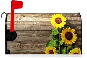 Dacawin Summer Sunflowers Mailbox Covers Vintage Board Floral Mailbox Wrap Welcome Seasonal Flowers Post Letter Box Cover Mai