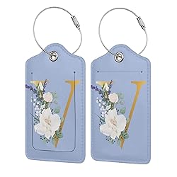 2 PCS Flower Lette V Luggage Tag for Suitcases