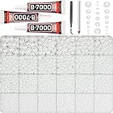 17000Pcs White Half Pearls Beads for Crafting, Flat Back Pearls Rhinestones Gem FlatBack Diamond for Decor Crafts Bedazzling Decoration Bedazzle Shoes Clothes Bedazzled 2,3,4,5,6,8,10mm and B7000 Glue