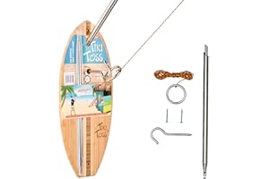 Tiki Toss Ring Toss Game for Adults & Kids - Hook and Ring Games with String and Hooks for Indoor/Outdoor Use, Man Cave Decor & Stuff, Gifts for Men - Standard or Deluxe 12.3" / Tiny 5"