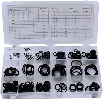 Rolson 61224 225 Piece O-Ring Assortment Set - Rubber Seals in Case