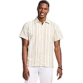 Izod Mens Luxury Classics Short Sleeve Textured Button Down Shirt