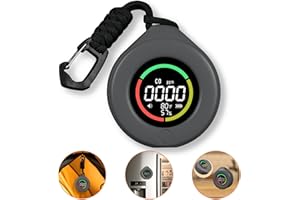 MOES Portable Carbon Monoxide Detector, Travel CO Detector, Mini Size Temperature/Humidity/CO Detector 3 in 1, 120 Hours, 1000 mah, Alarm Sensor for Outdoor Camping,RV Car Indoor (Grey)