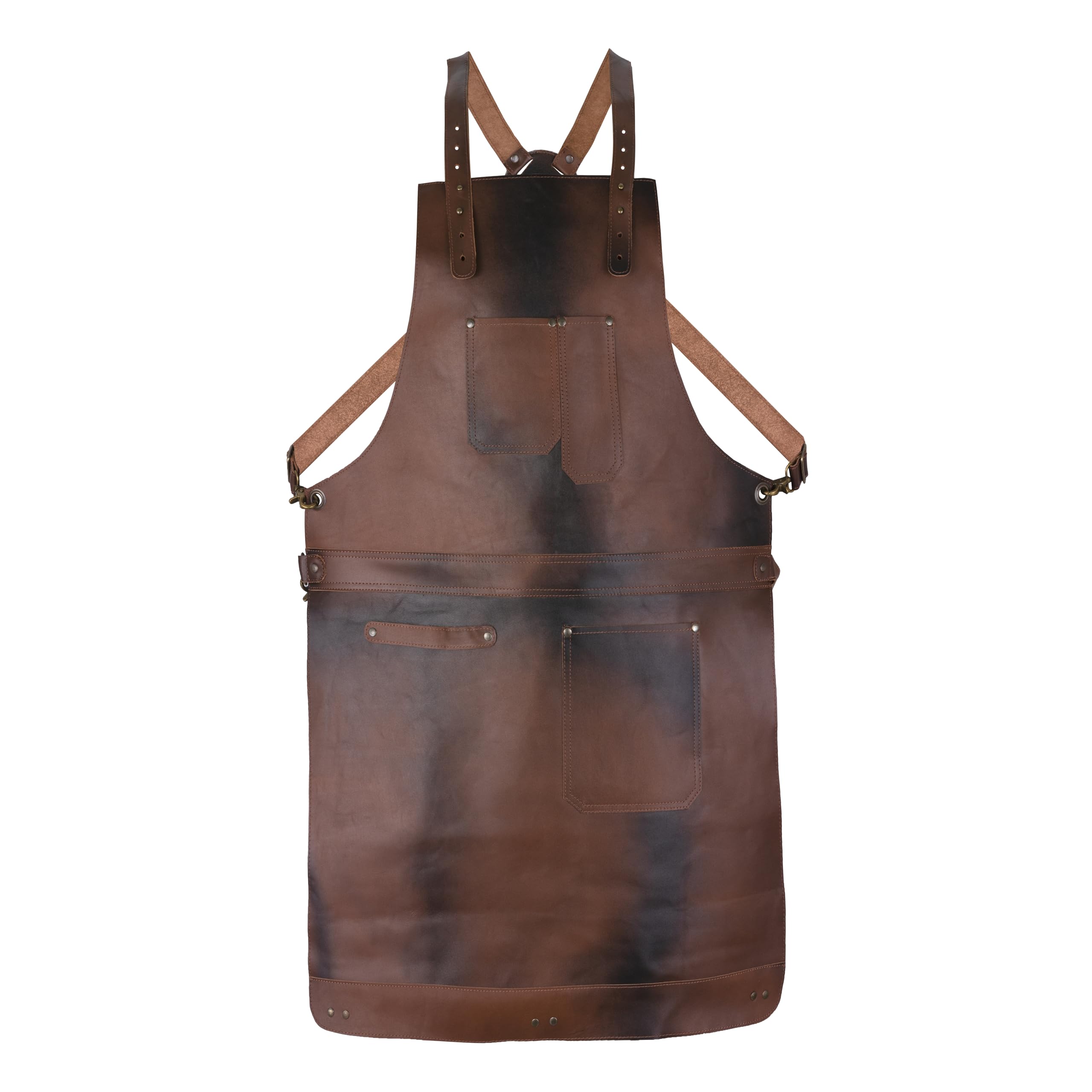 Cognac Brown Full Grain Leather Crossbody Apron Butcher Cook, BBQ, Chef, DIY, Woodwork Apron Gift for Him Gift for HerGift for Him Gift for Her