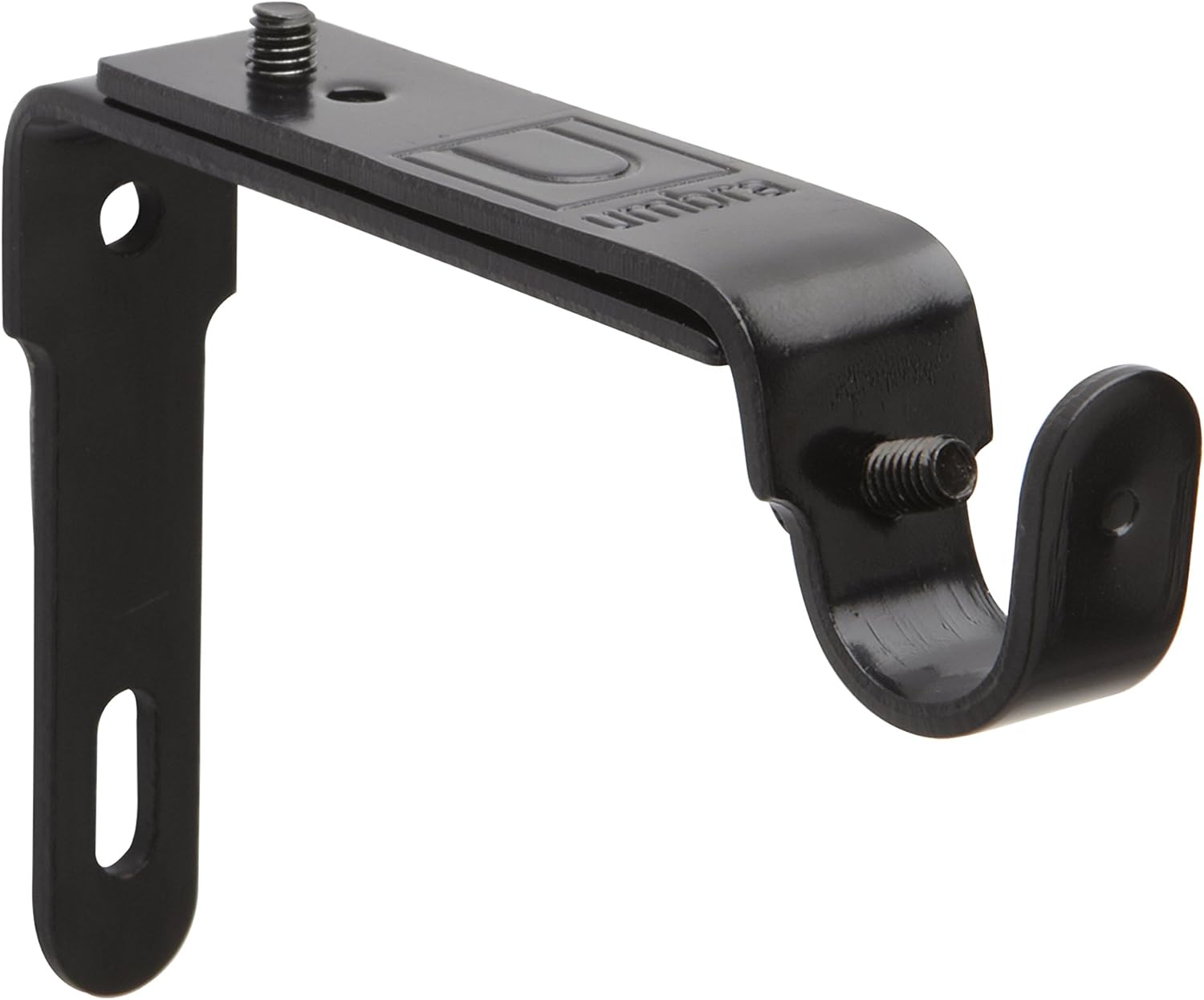 Umbra, Black Adjustable Bracket for Drapery Rod, Set of 2, Single
