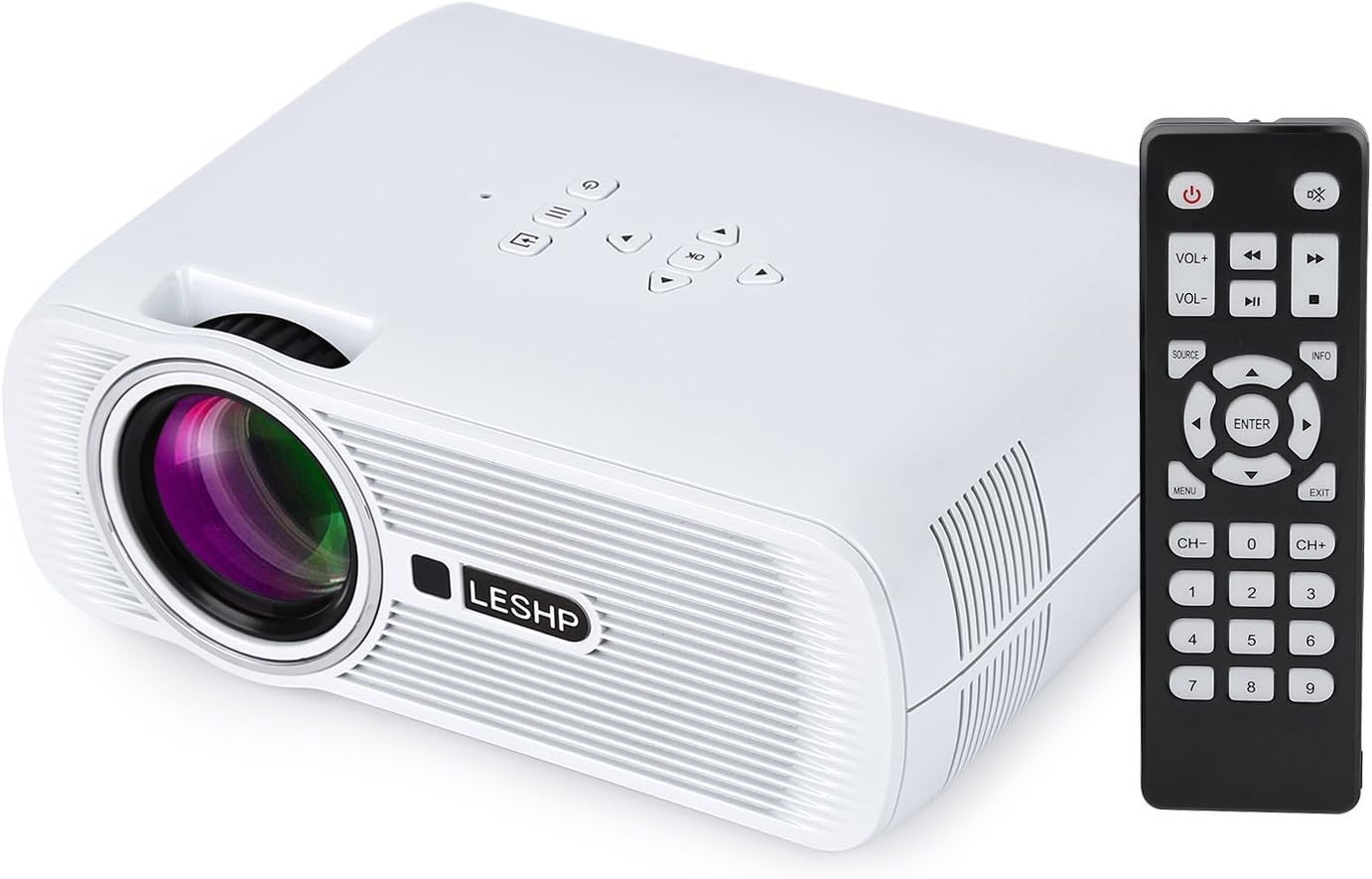 Amazon Vidéoprojecteur Portable LESHP Mini Projecteur LCD 1600 Lumens, 1080P Full HD Vidéoprojecteur