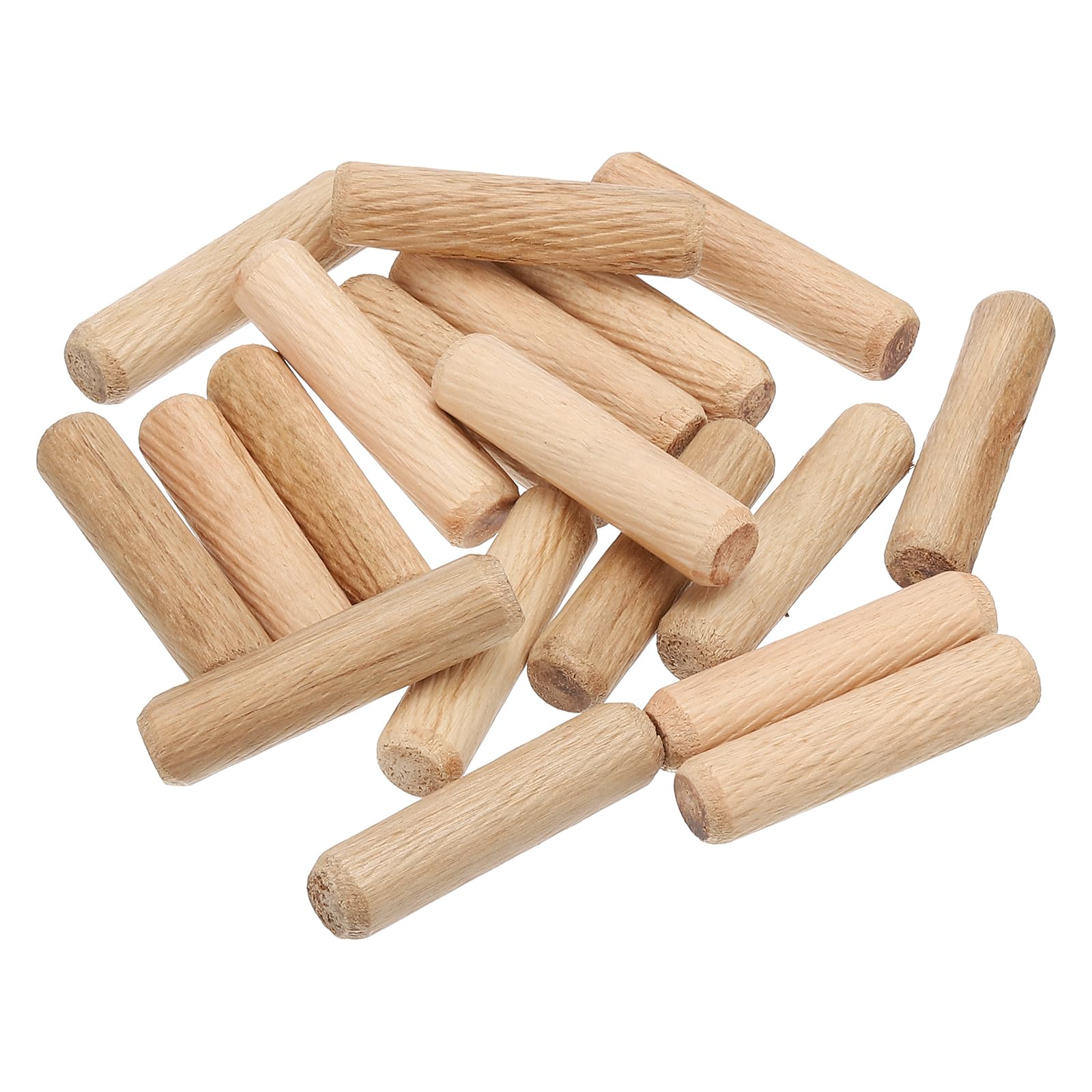 PATIKIL 1/2 Wooden Dowel Pins, 200 Pcs M12x50mm Wood Dowel Pins Hardwood Pegs Fluted Groove Easy Insertion for Crafts Furniture Door Art