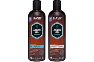 HASK Argan Oil Repairing Shampoo and Conditioner Set for all hair types, color safe, gluten-free, sulfate-free, paraben-free 
