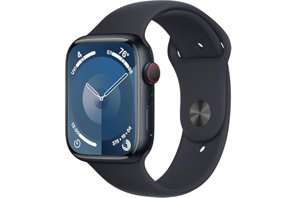 Apple Watch Series 9 45mm (GPS + Cellular) Aluminum Black with Medium/Large Black Sport Band