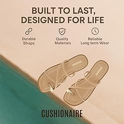 CUSHIONAIRE Venue Women’s Strappy Toe-Loop Slide