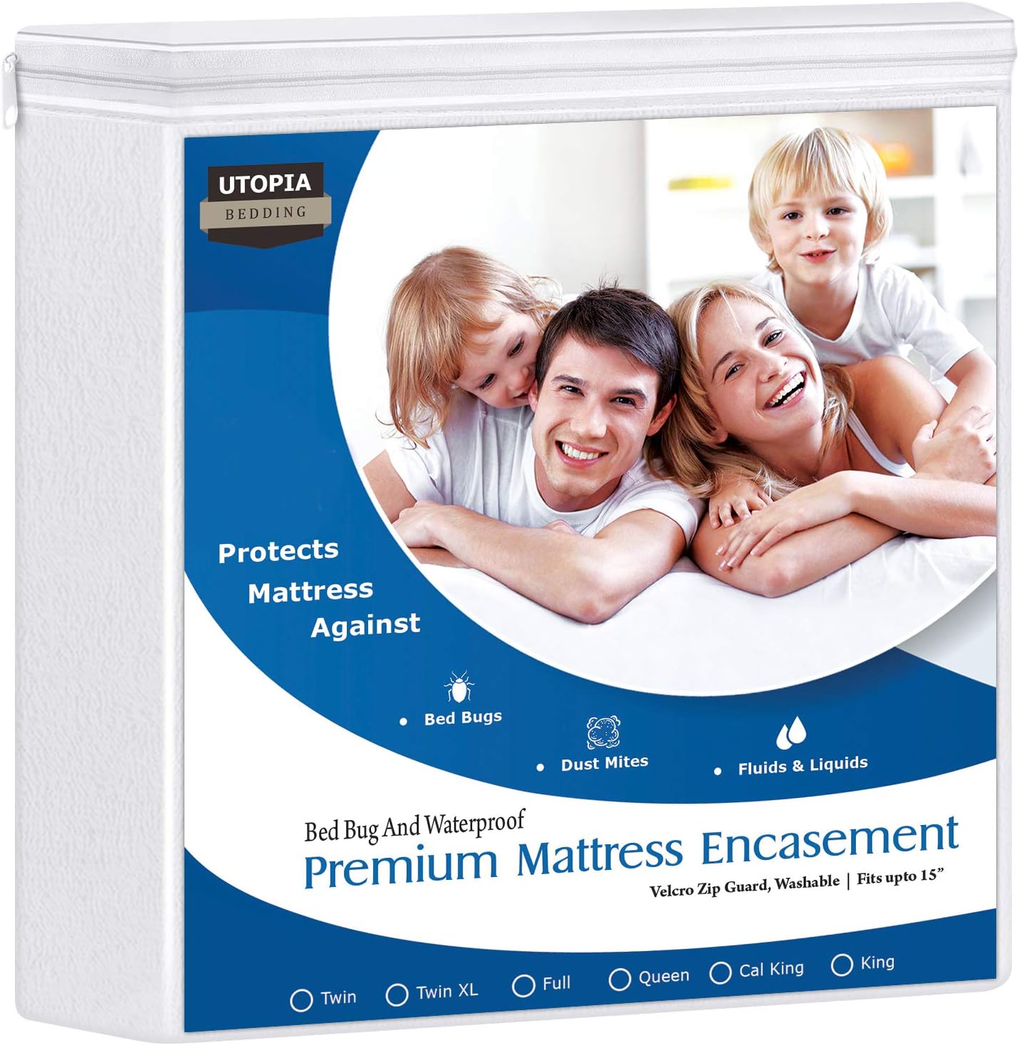 Utopia Bedding Premium Zippered Waterproof Mattress Encasement - Zipper Opening Protector - Fits 13 Inches Deep - Bed Bug Proof (Twin): Home & Kitchen