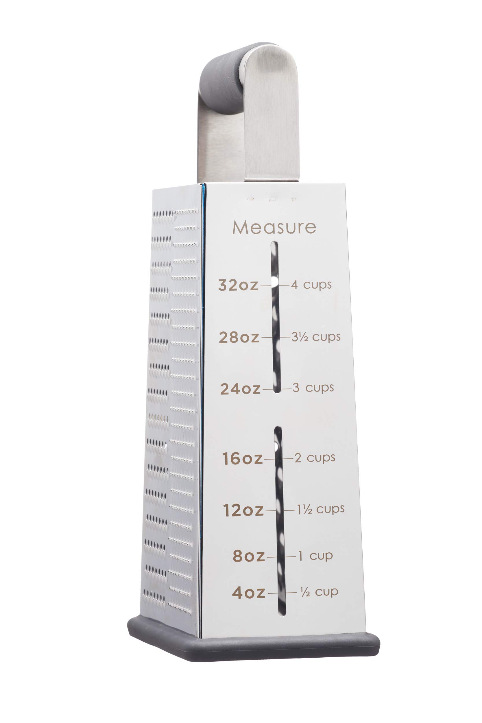 MasterClass 5-in-1 Cheese Grater / Food Slicer / Lemon Zester Tool with Measurement Markings, Stainless Steel, 11 x 8 x 24 cm