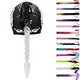 SEGO 1 PCS / 2 PCS Helmet Pigtail Helmet Braids With Detachable Suction Cup With Bowknot Motorcycle Helmet Ponytails Hair Tails Decoretion Many Colors (Helmet not Included)