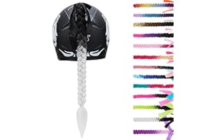 SEGO 1 PCS / 2 PCS Helmet Pigtail Helmet Braids With Detachable Suction Cup With Bowknot Motorcycle Helmet Ponytails Hair Tails Decoretion Many Colors (Helmet not Included)