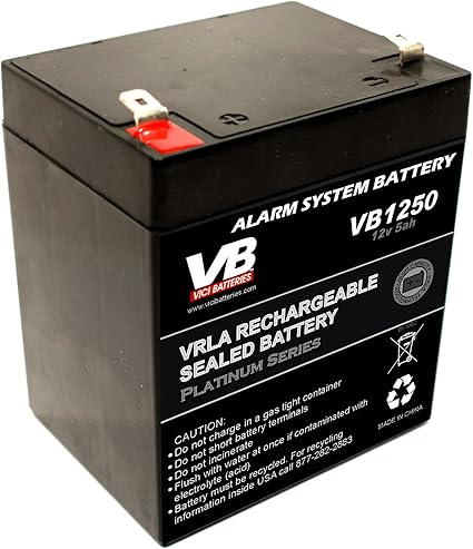 Amazon Com Vici Vb1250 12v 5ah Home Alarm Battery With F1 Terminals Home Audio Theater