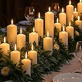 Veiuwa 36 Pcs Ivory Pillar Candles Bulk Set,2x3 2x6 2x8 Inch - 12 Each Size,Hurricane Candles,Dripless Unscented Smokeless,Gives You a Better Atmosphere When Organizing Wedding or Event Party.