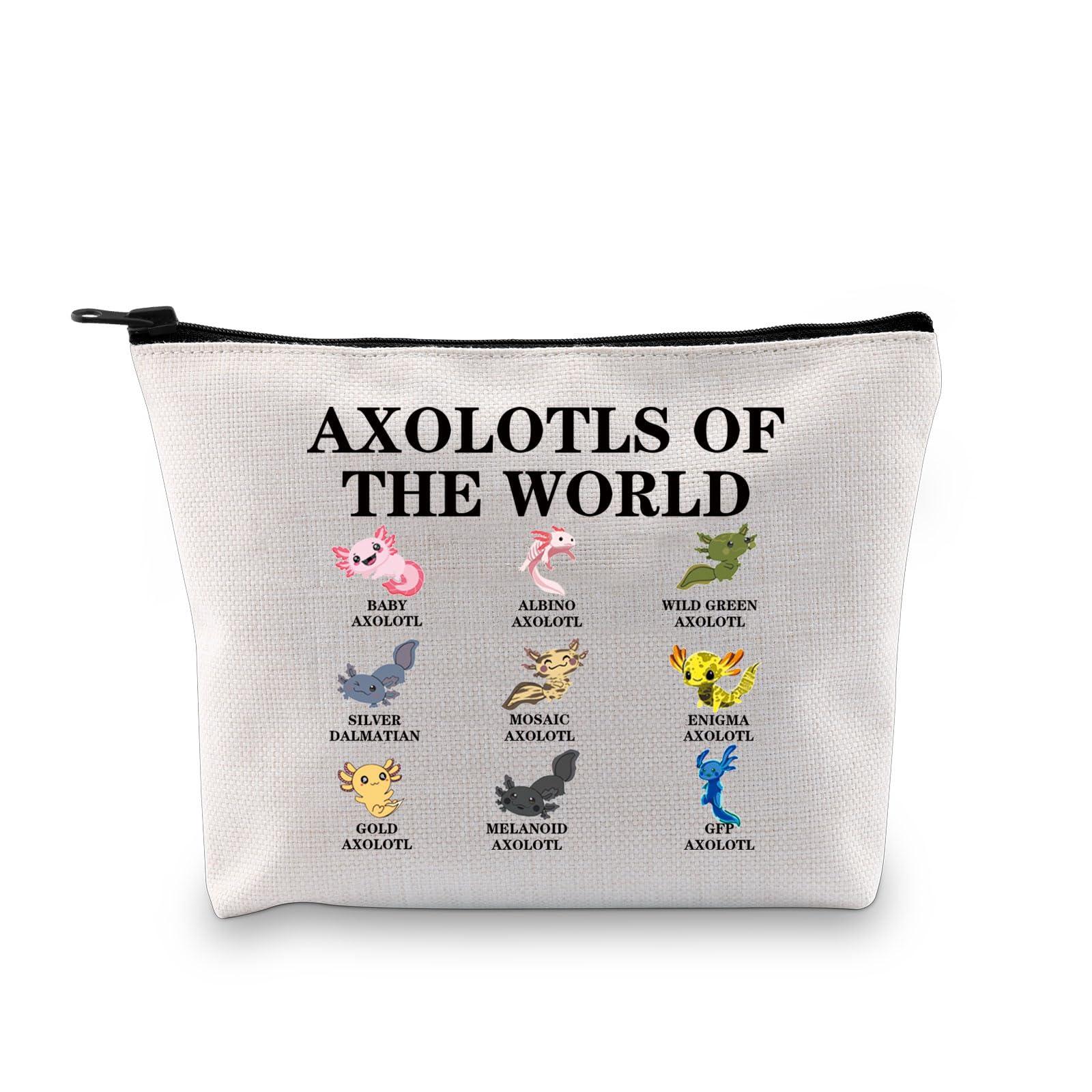 Axolotls of The World Axolotl Makeup Bag Axolotl Salamander Lover Gifts Axolotl Girl Cosmetic Zipper Pouch Bag (The WORLD2 2UK)