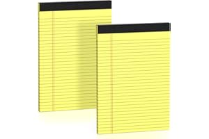 DORFAS Yellow Legal Pads 8.5 x 11 Note Pads Wide Ruled 2 Pack, Notepad 8.5 x 11 Inch Canary Yellow Paper 21lb Micro Perforated Writing Pads, 30 Sheets per Legal Note Pad Ideal for Office, Home, School