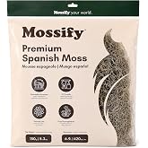 Mossify Preserved Spanish Moss 150g, 5.3oz - Natural Craft &amp; Terrarium Moss | 100% Natural | No Added Dyes | Ready To Use Straight From The Bag