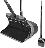 JEHONN Long Handled Dustpan and Brush Set 138 cm Swivel Broom Black Gray view 1