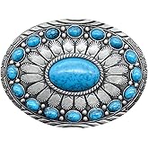 YOQUCOL American Western Cowboy Indian Elements Vintage Turquoise Belt Buckle For Men