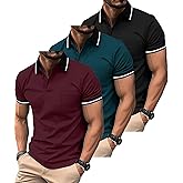 ZITY 3 Pack Men Polo Shirts Short Sleeve with Pocket Sport Wicking Shirts for Men Casual Athletic Collared T-Shirts