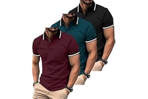ZITY 3 Pack Men Polo Shirts Short Sleeve with Pocket Sport Wicking Shirts for Men Casual Athletic Collared T-Shirts