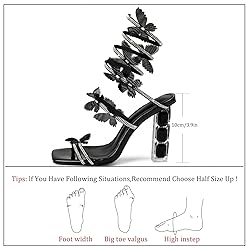 VOZTOLLS Women's Rhinestone Crystal Butterfly High