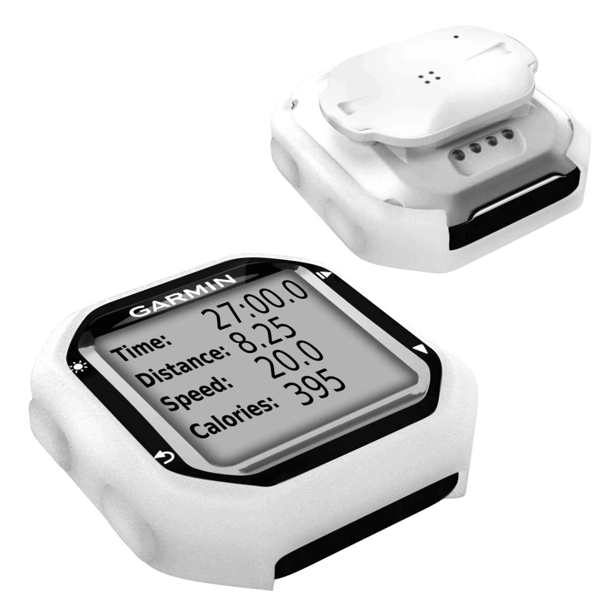 TUFF LUV Silicone Case Cover With Screen Protector Compatible With Garmin Edge 20 / Garmin Edge 25 - White