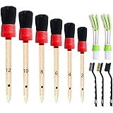 Nurkul 11 Pieces Auto Detailing Brush Set for Cleaning Wheels, Interior, Exterior, Leather, Including 6 pcs Premium Detail Br