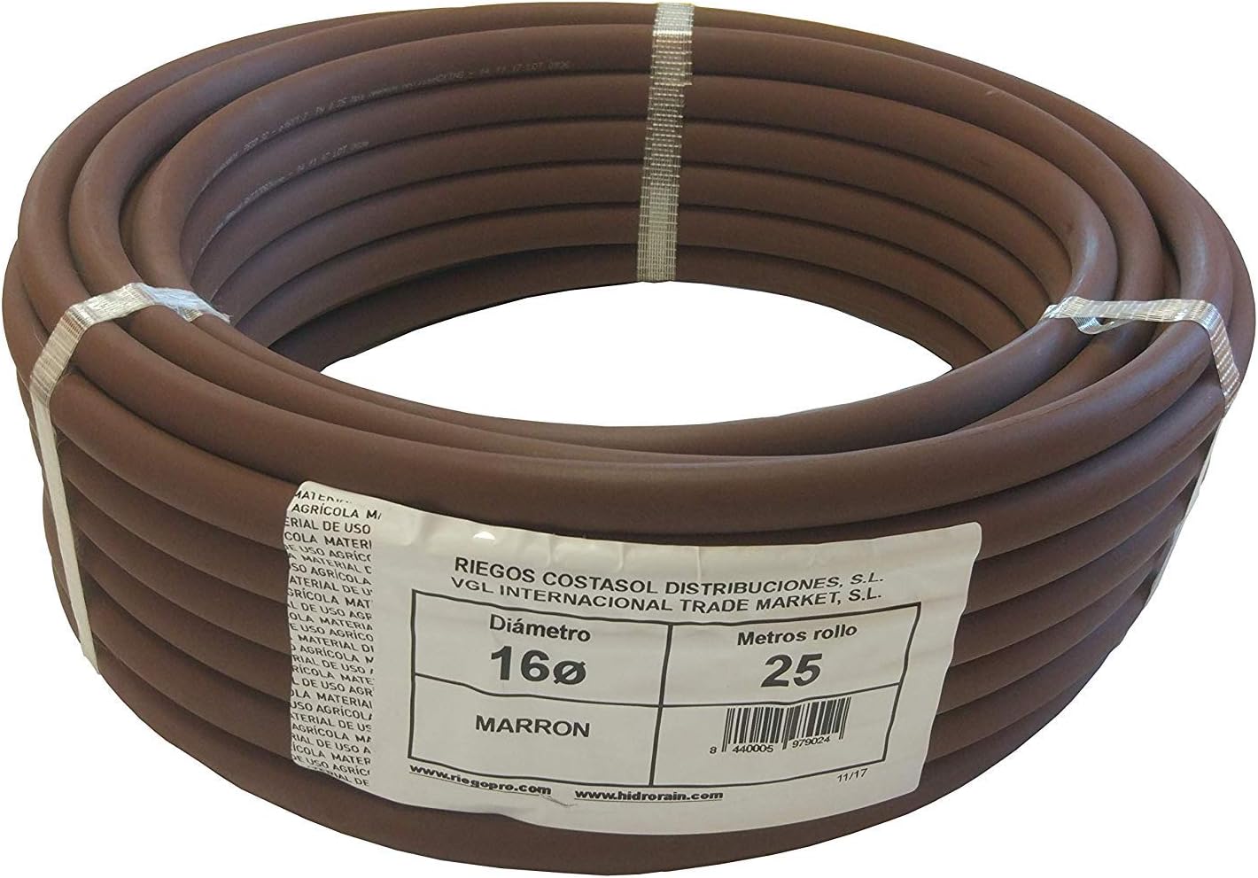 Tubería Lisa Marrón para riego por Goteo 16mm. Rollo de 25 Metros ...