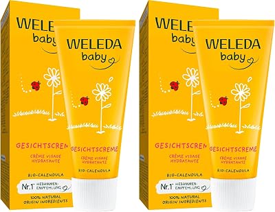 Weleda Baby Face Cream Calendula Moisturiser 50ml Pack of 2