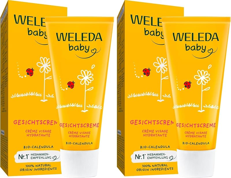 Weleda Baby Face Cream Calendula Moisturiser 50ml Pack of 2